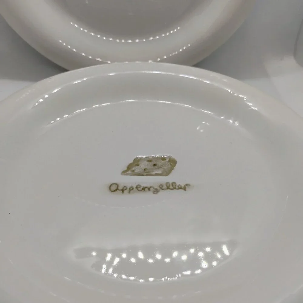 Williams Sonoma White Appetizer Plates Set of 2 Cheese & Wine Series 7